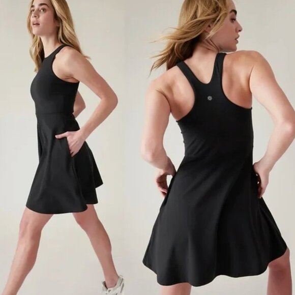 Athleta Dresses & Skirts - Athleta Concsious Mini Skater Athletic Dress in Black Size XL